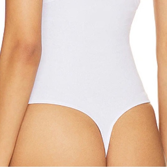 Intimately FP M white ribbed Brexley sleeveless tank thong bodysuit snap crotch - Picture 11 of 16